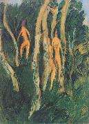 Ernst Ludwig Kirchner Drei Akte unter Baumen France oil painting artist
